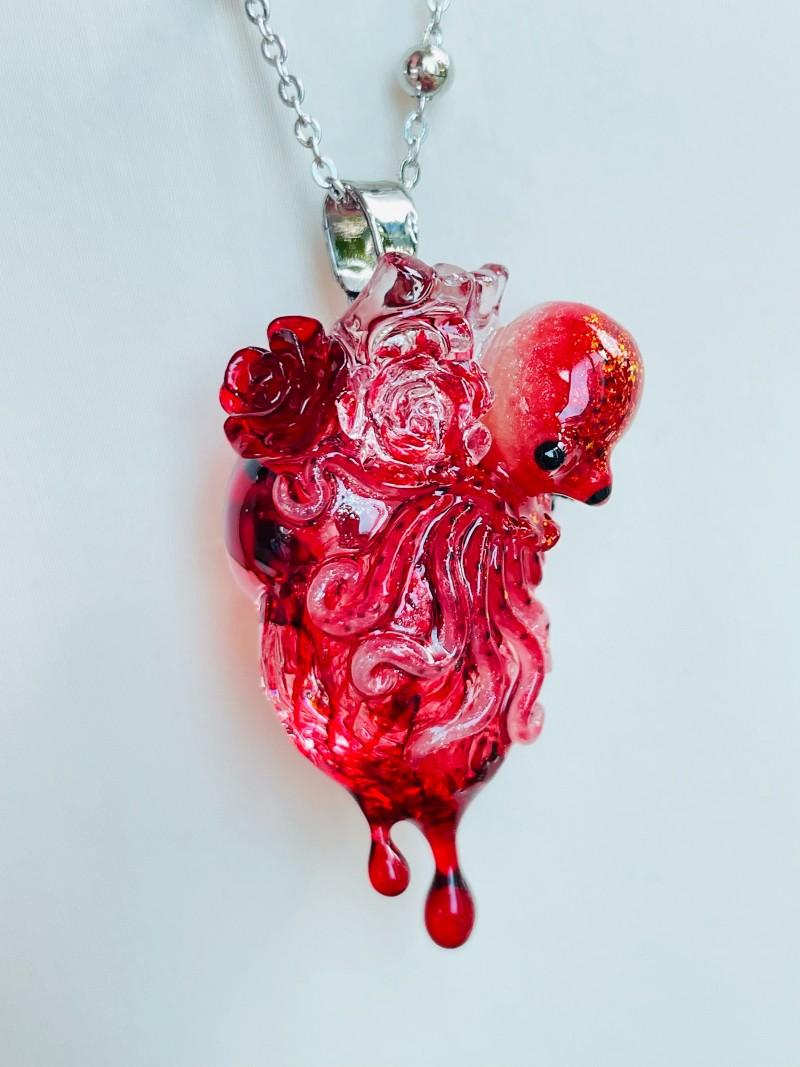 Blood red octopus heart