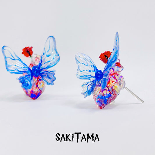 butterfly heart earrings