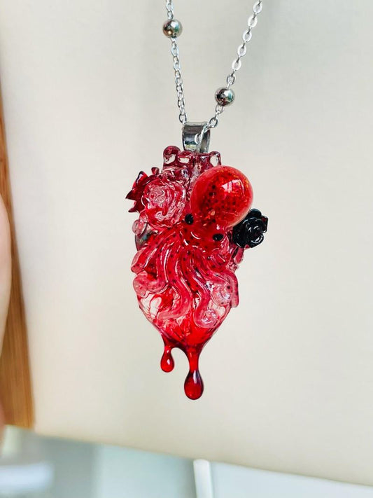 Blood red octopus heart