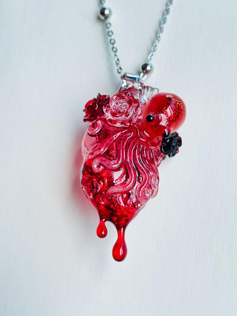 Blood red octopus heart